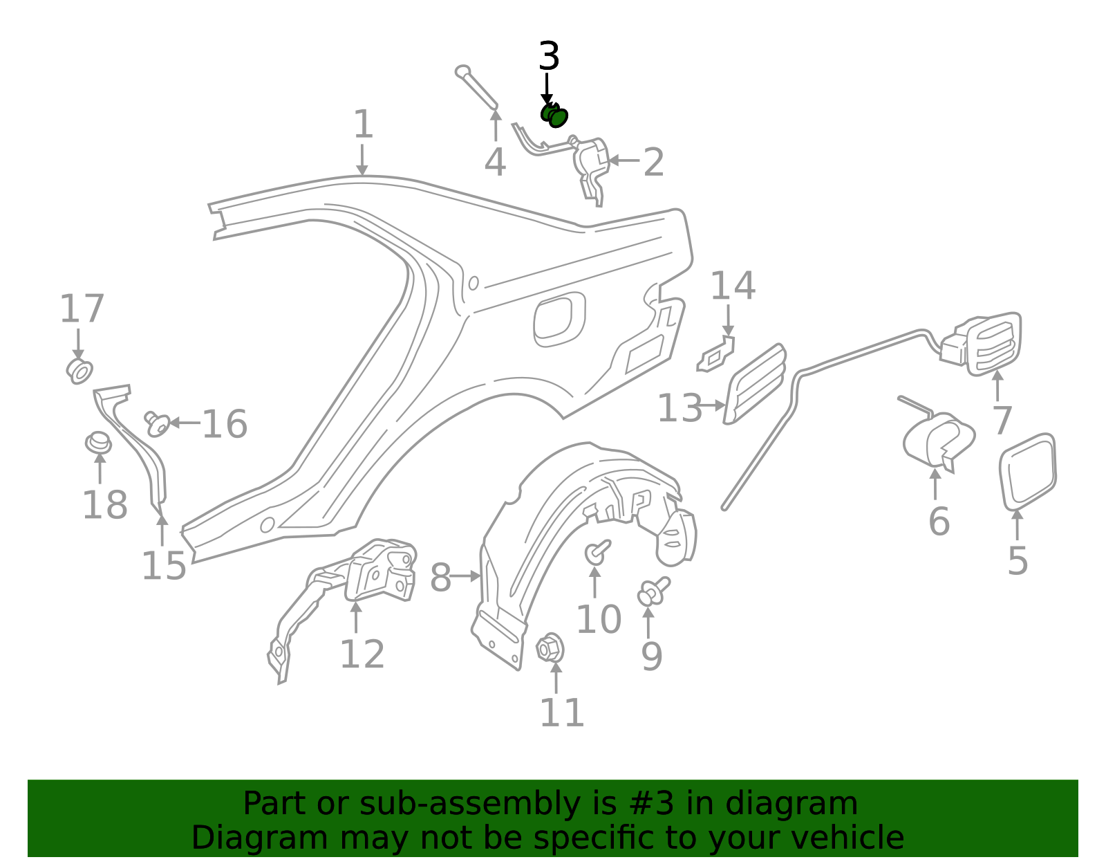 Rear Gutter Extension Stopper - Ford (GD9Z-5440175-A)