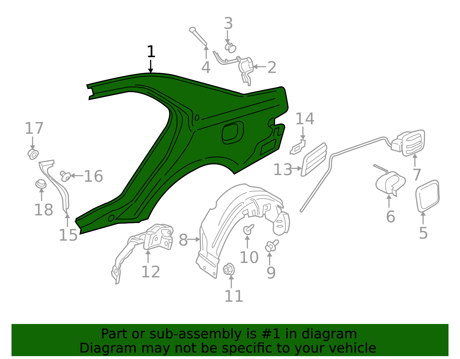 Quarter Panel - Ford (GD9Z-5427840-A)
