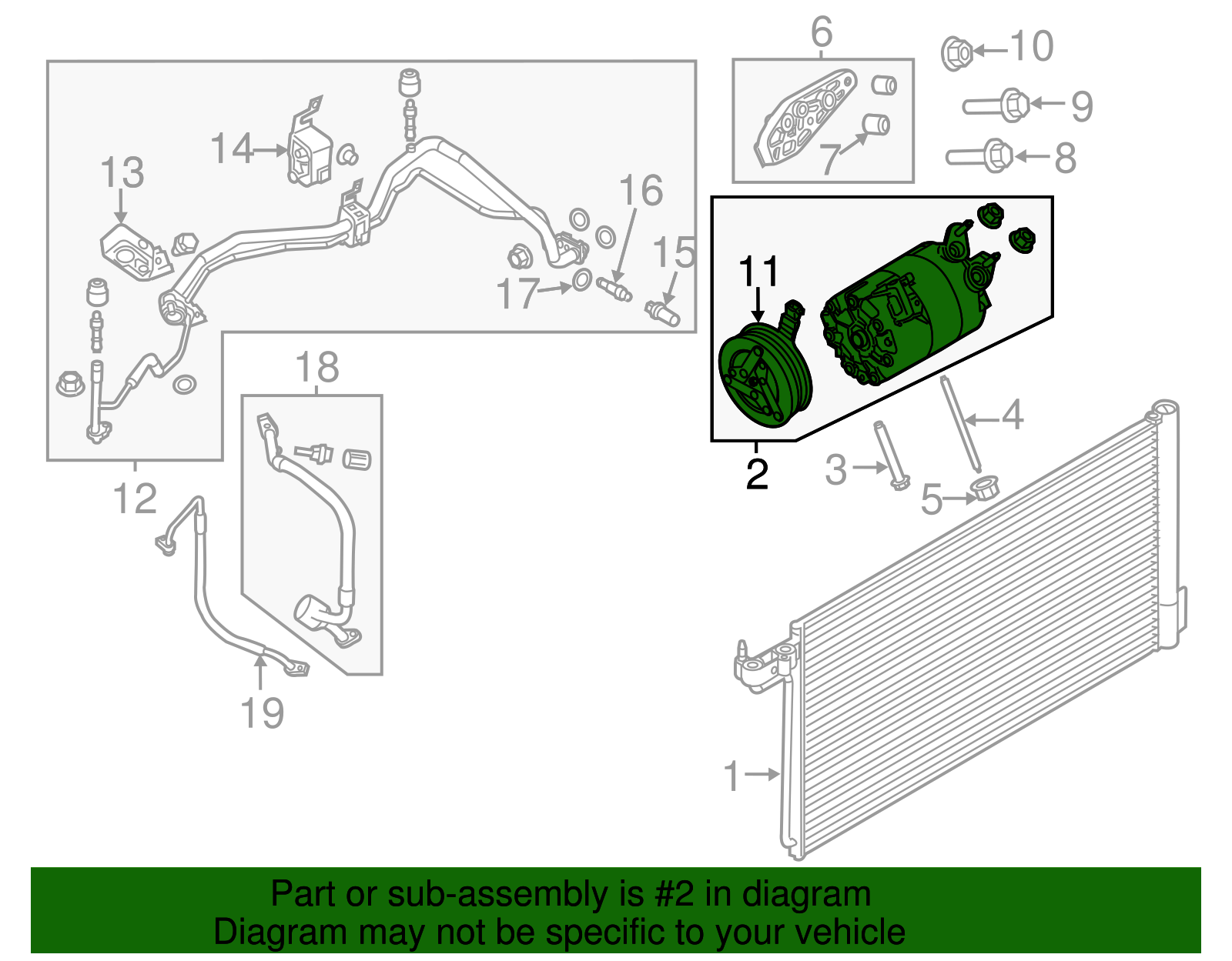 2013-2016 Ford Focus Compressor CV6Z-19703-N | Karl Auto Parts