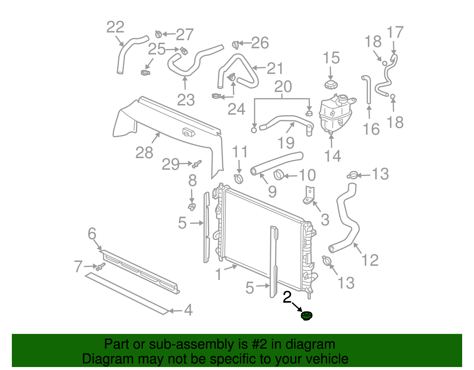 Radiator Lower Insulator - GM (96887050)