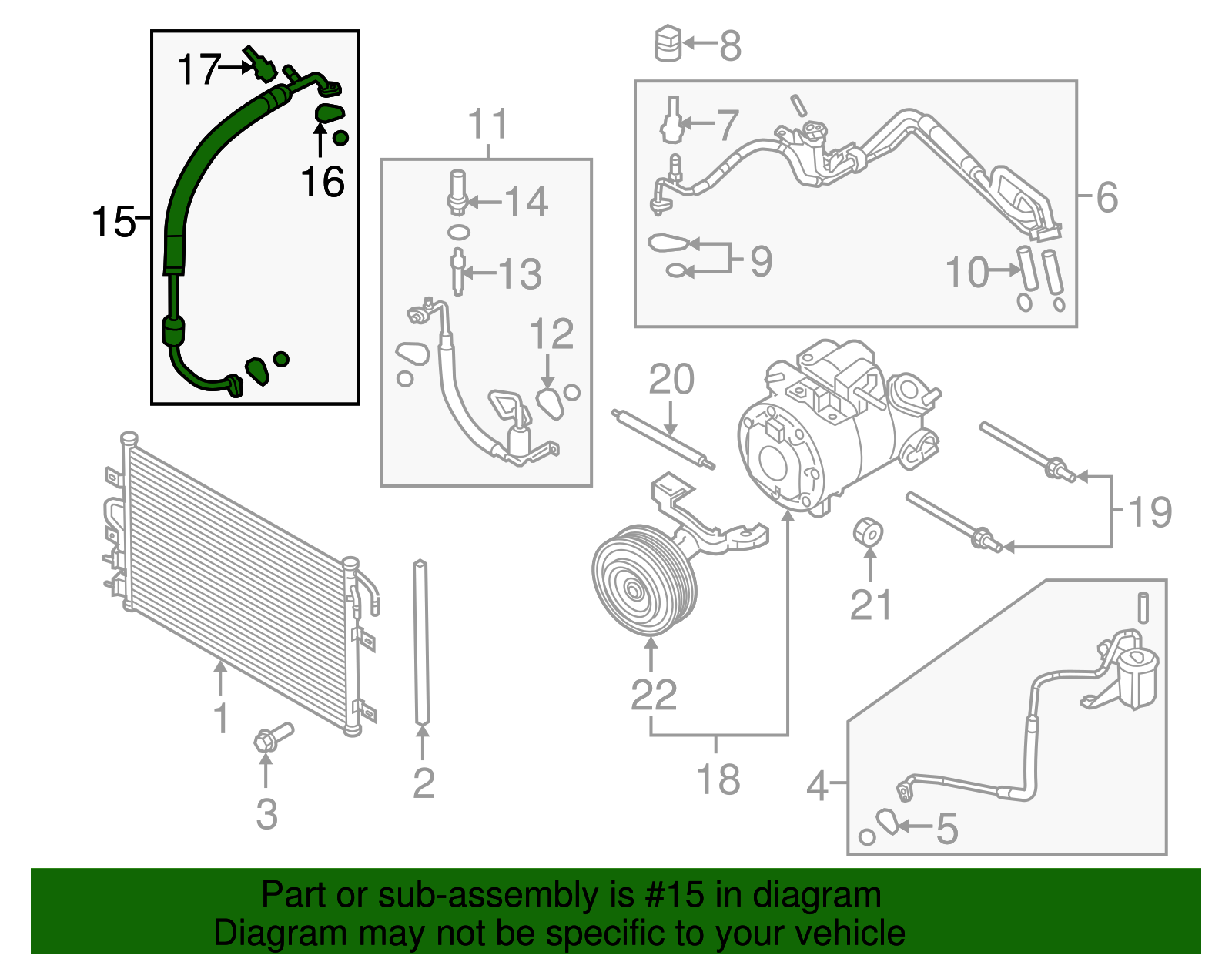 Motorcraft™ A/C Refrigerant Suction Hose - Ford (YF-37125)
