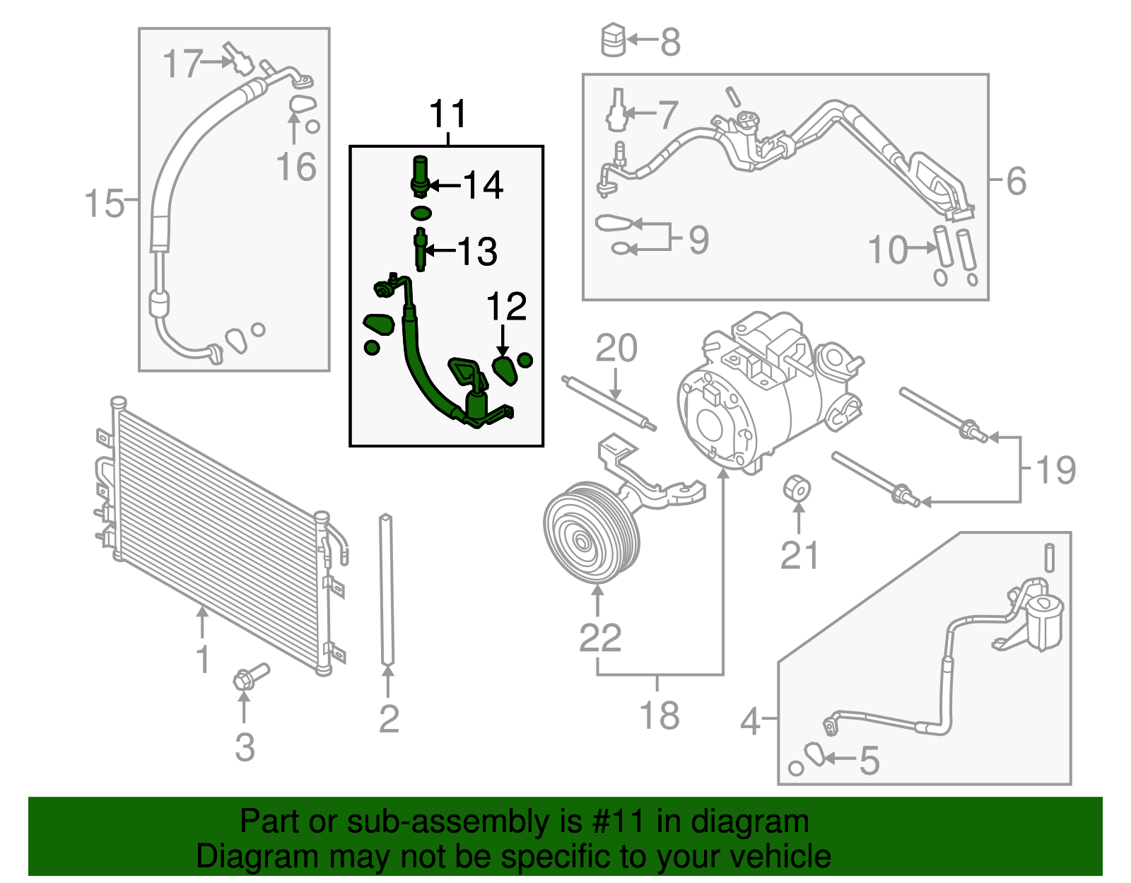Motorcraft™ A/C Refrigerant Discharge Hose - Ford (YF-37660)