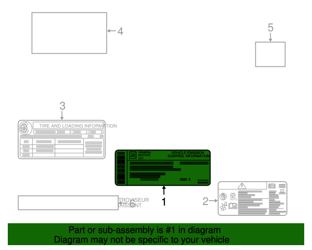 2011 Chevrolet Caprice Vehicle Emission Control Information Label