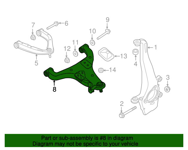 20172024 Nissan TITAN Lower Control Arm 54500EZ00B Nissan Parts Plus