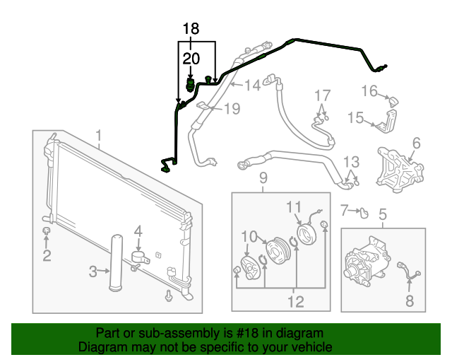 Genuine OEM Pipe, A/C Condenser Outlet Part 7815A252 Fits 20072012