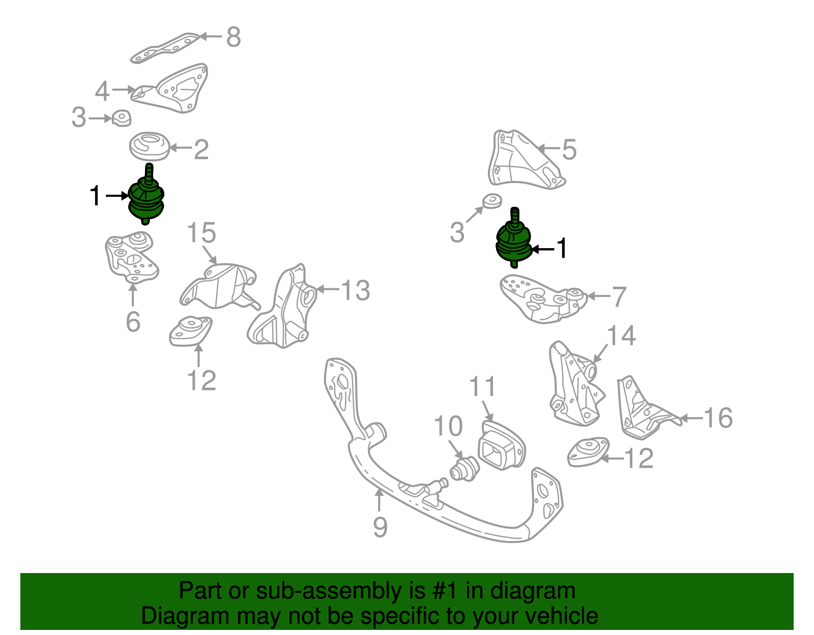 Side Mount - Volkswagen (8D0-199-379-AR)