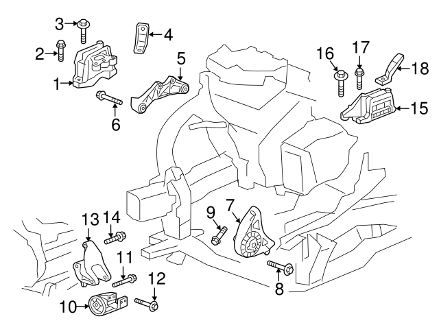 2018-2024 GM Front Transmission Mount 84883991 | TascaParts.com 