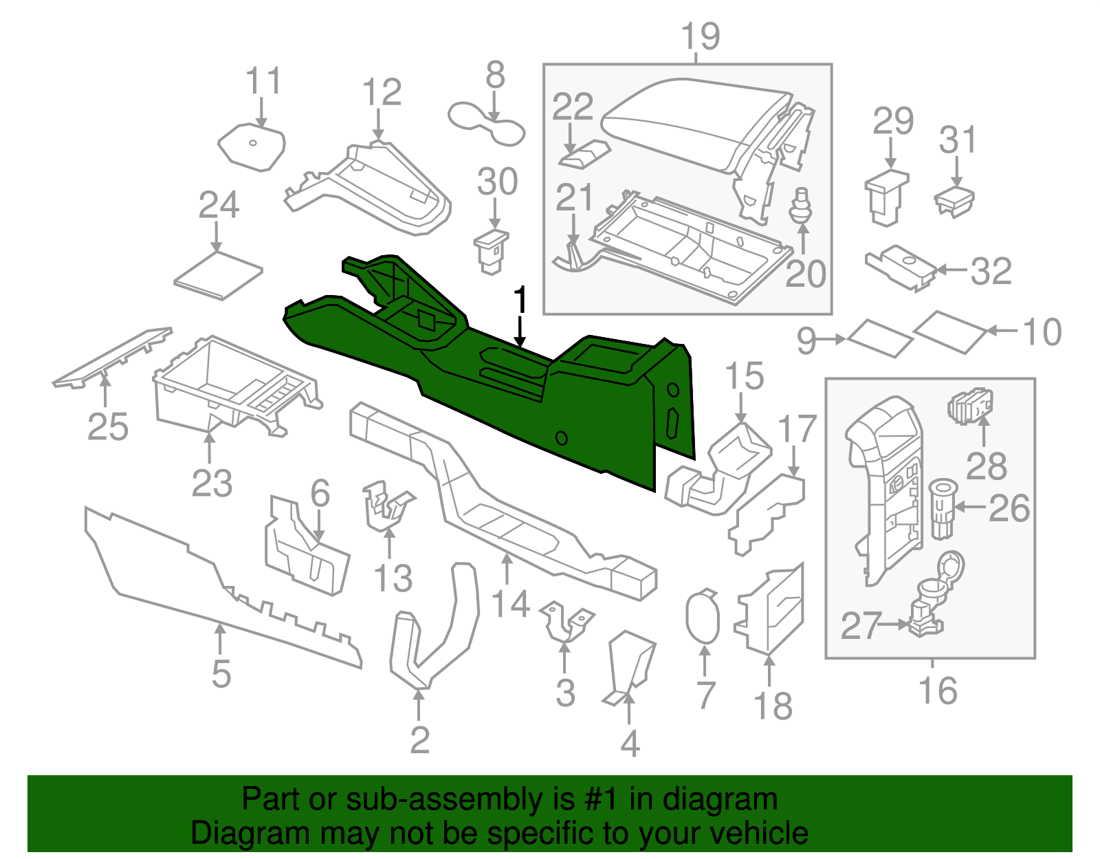 2011-2018 Volkswagen Jetta Console Body 5C7-863-241-AE-82V | OEM VW ...