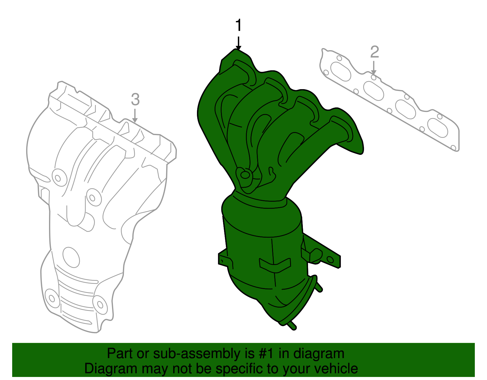 Exhaust Manifold with 3-Way Catalytic Converter - GM (96476195)