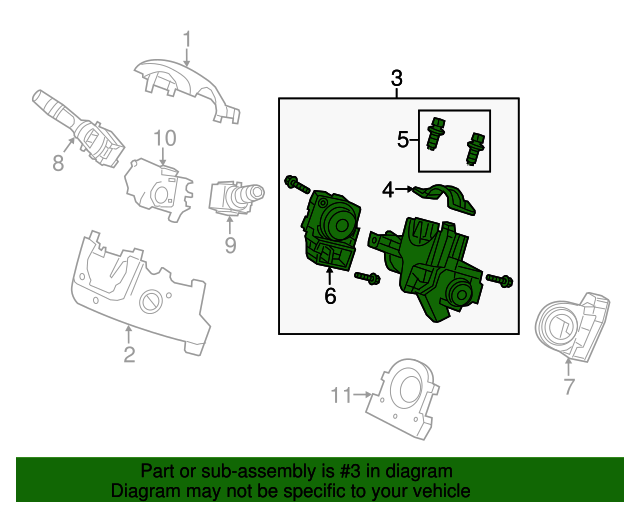 06350T0AA21 Steering Column Lock 20122014 Honda CRV Honda Parts