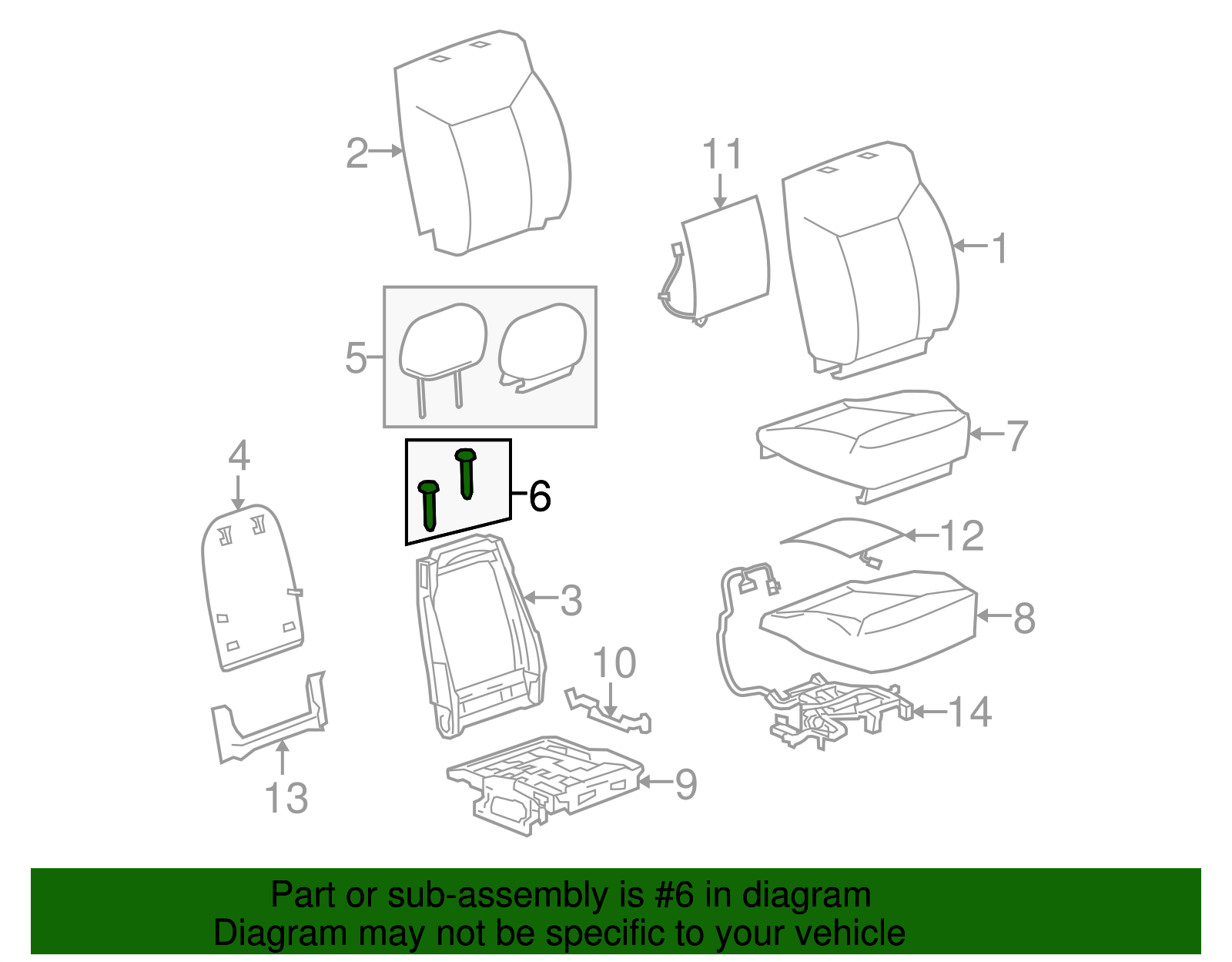 Ebony Head Restraint Guide - GM (20912679)
