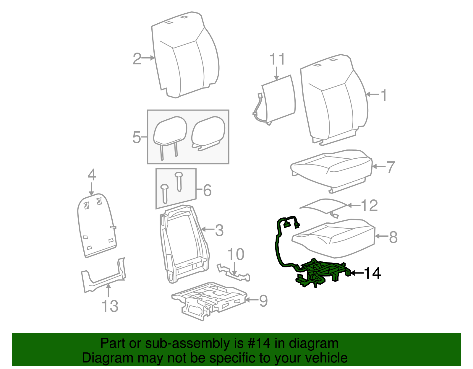 Power Seat Wiring Harness - GM (22814918)