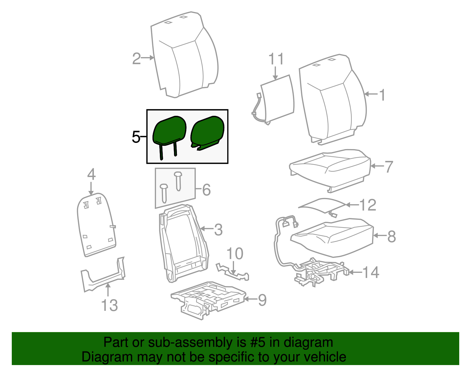 Dark Blue Front Seat Head Restraint (19127967)