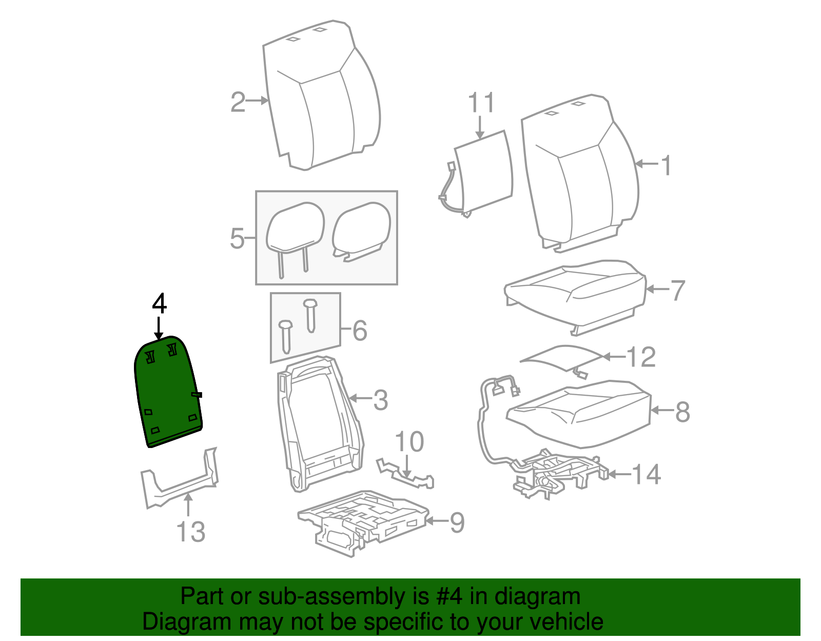 Panel, R/Seat Black Cushion Fil - GM (88942442)