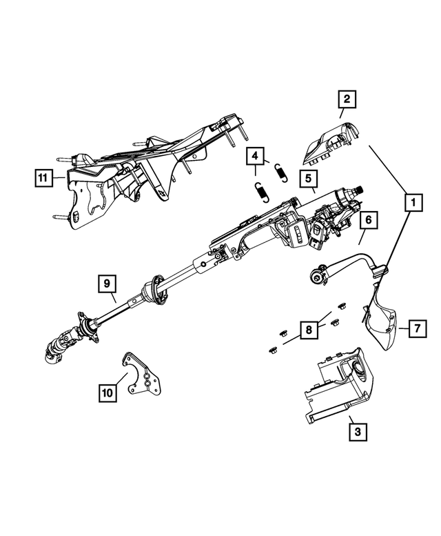 20092011 Mopar Steering Column Shroud 1DC66DK7AB Mopar Estores