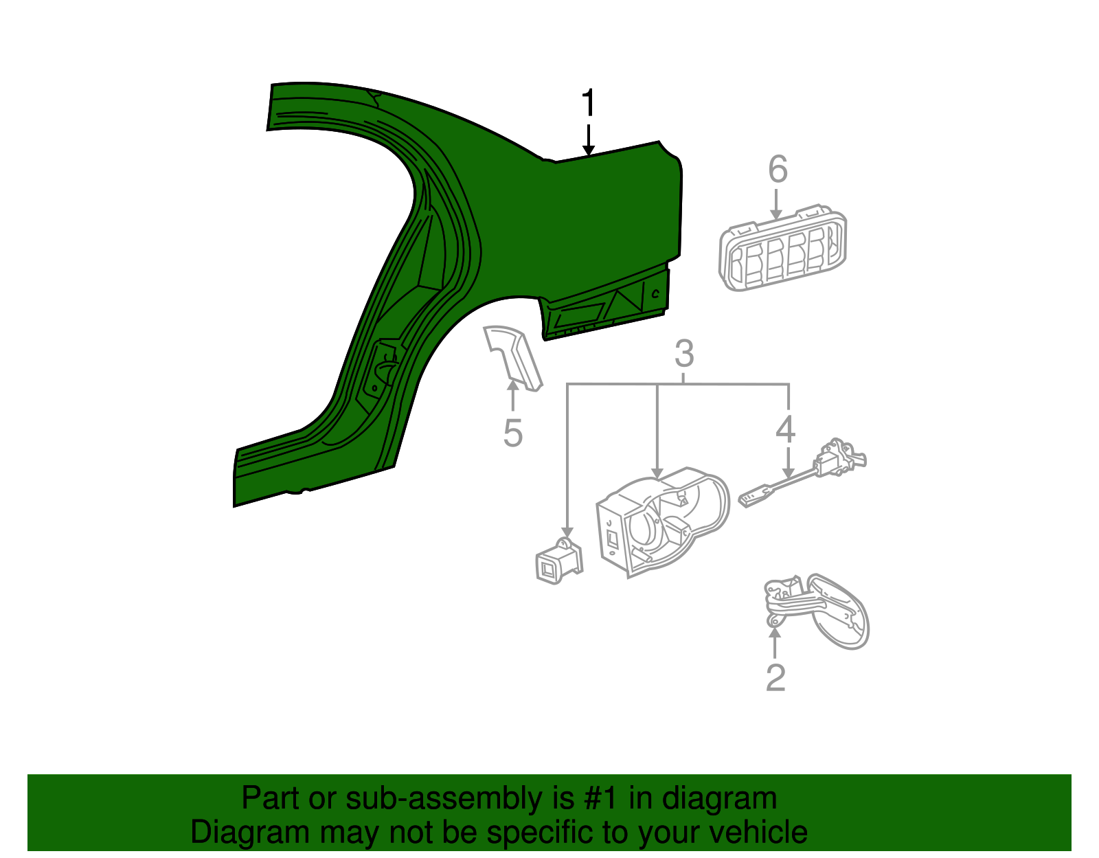 Quarter Panel - Ford (XW4Z-5427840-AA)