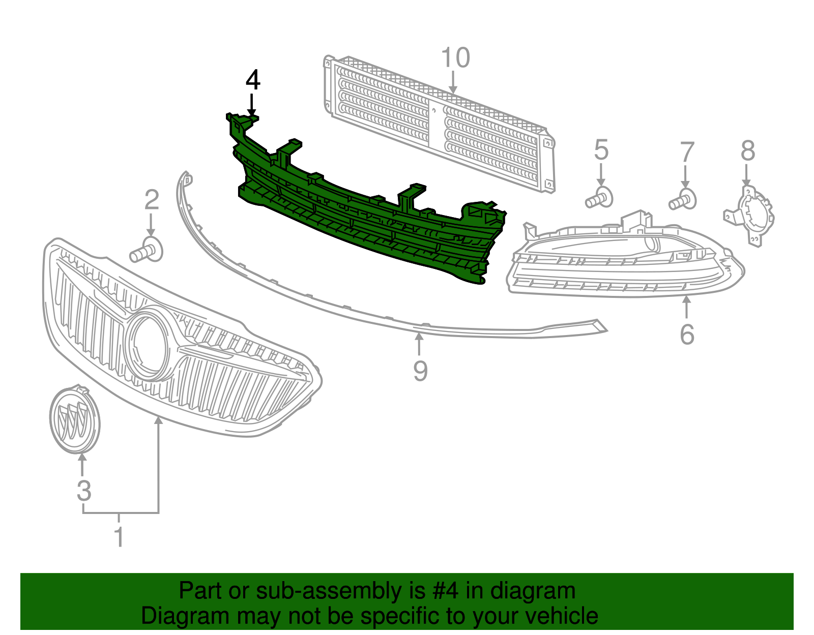 Front Lower Grille - Buick (90921956)