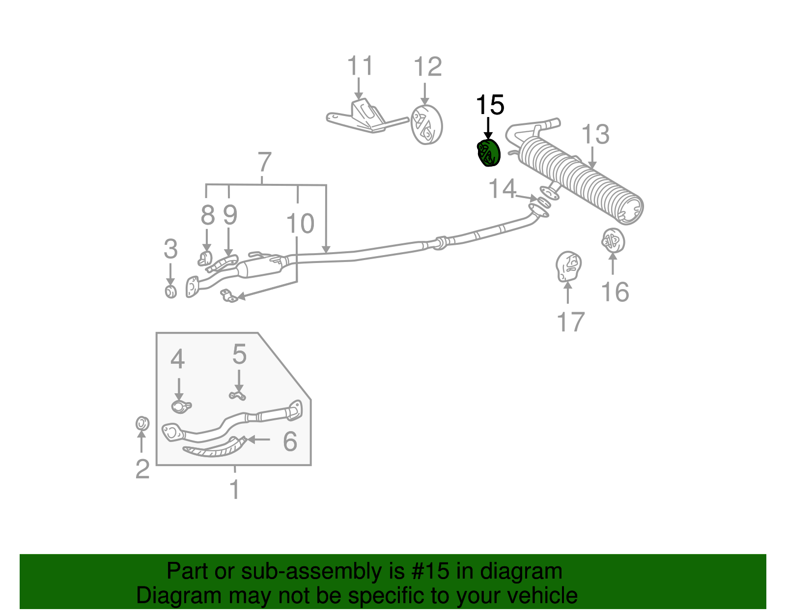 Muffler & Pipe Rubber Mount - Scion (17565-64180)