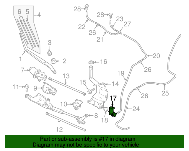 20112014 Mazda 2 Washer Pump D65167482A Real Mazda Parts