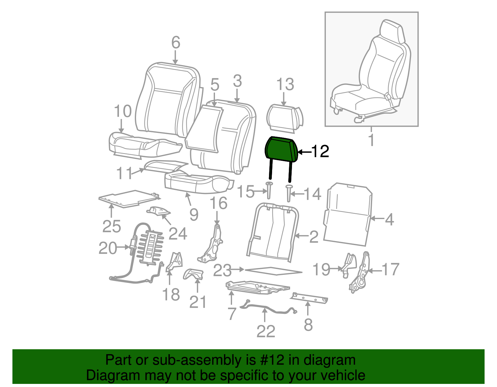 Headrest Pad - GM (89041530)