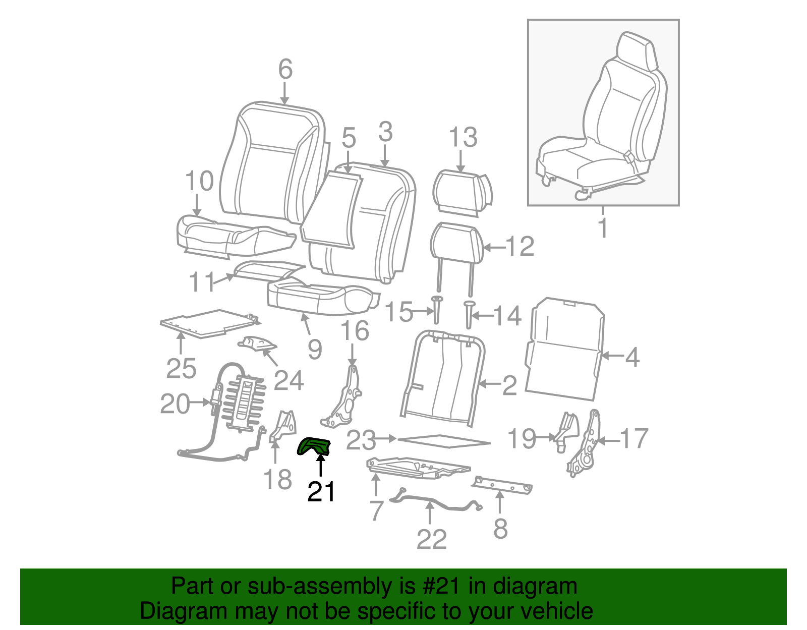 Very Dark Pewter Passenger Seat Recliner Handle - GM (89041599)