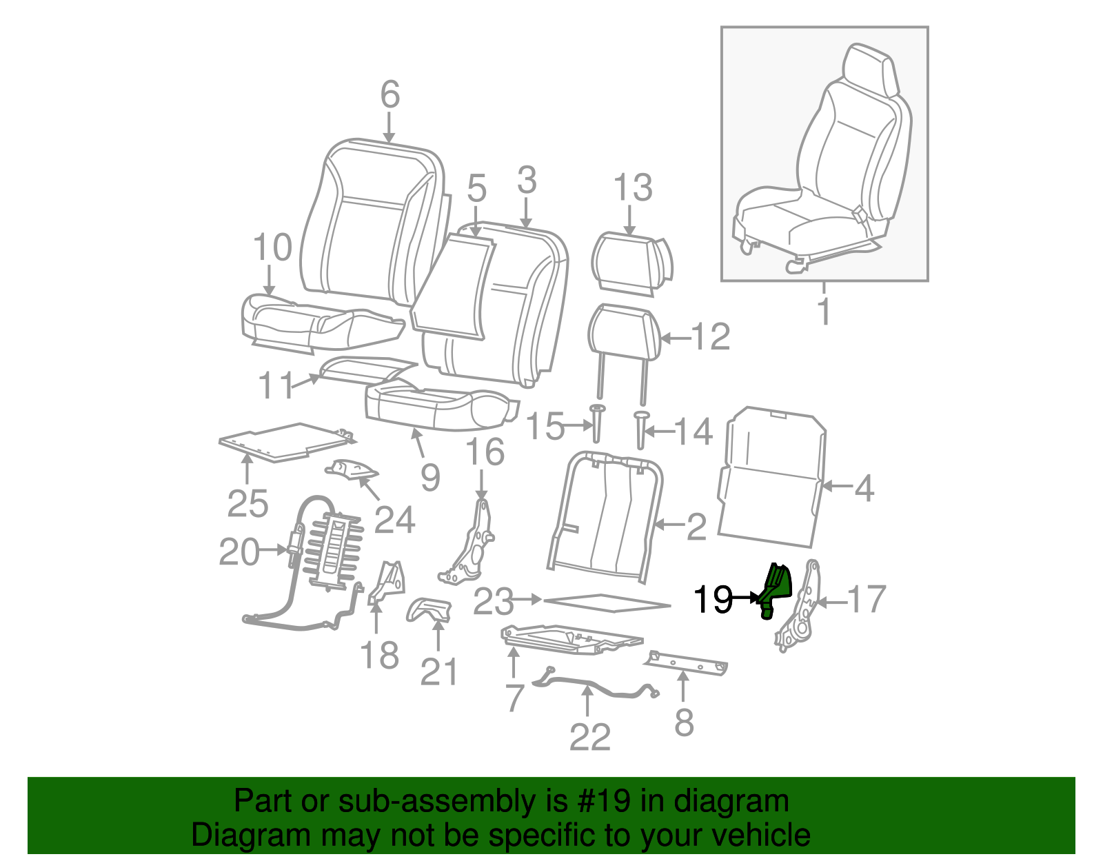 Recline Cover - GM (89039153)