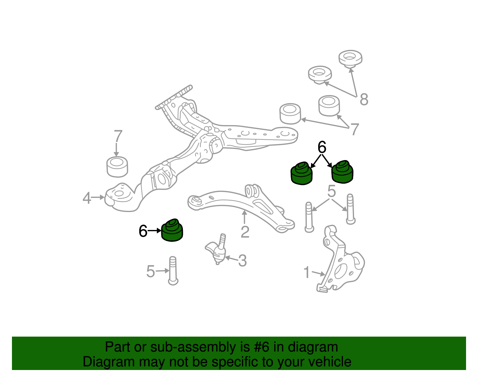 Engine Cradle Insulator - GM (25643387)