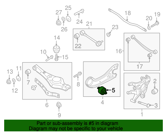 55274A9000 Trailing Arm Bushing 20152021 Kia Sedona Kia.Parts Store