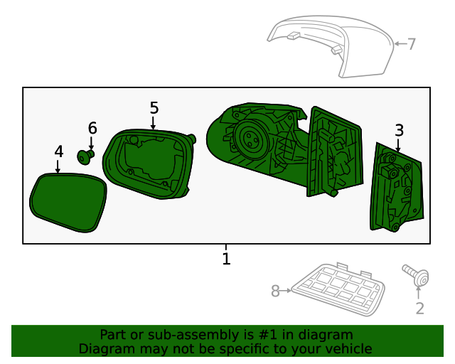 94781625 Mirror New OEM Part From GM Parts Direct GM Parts Store