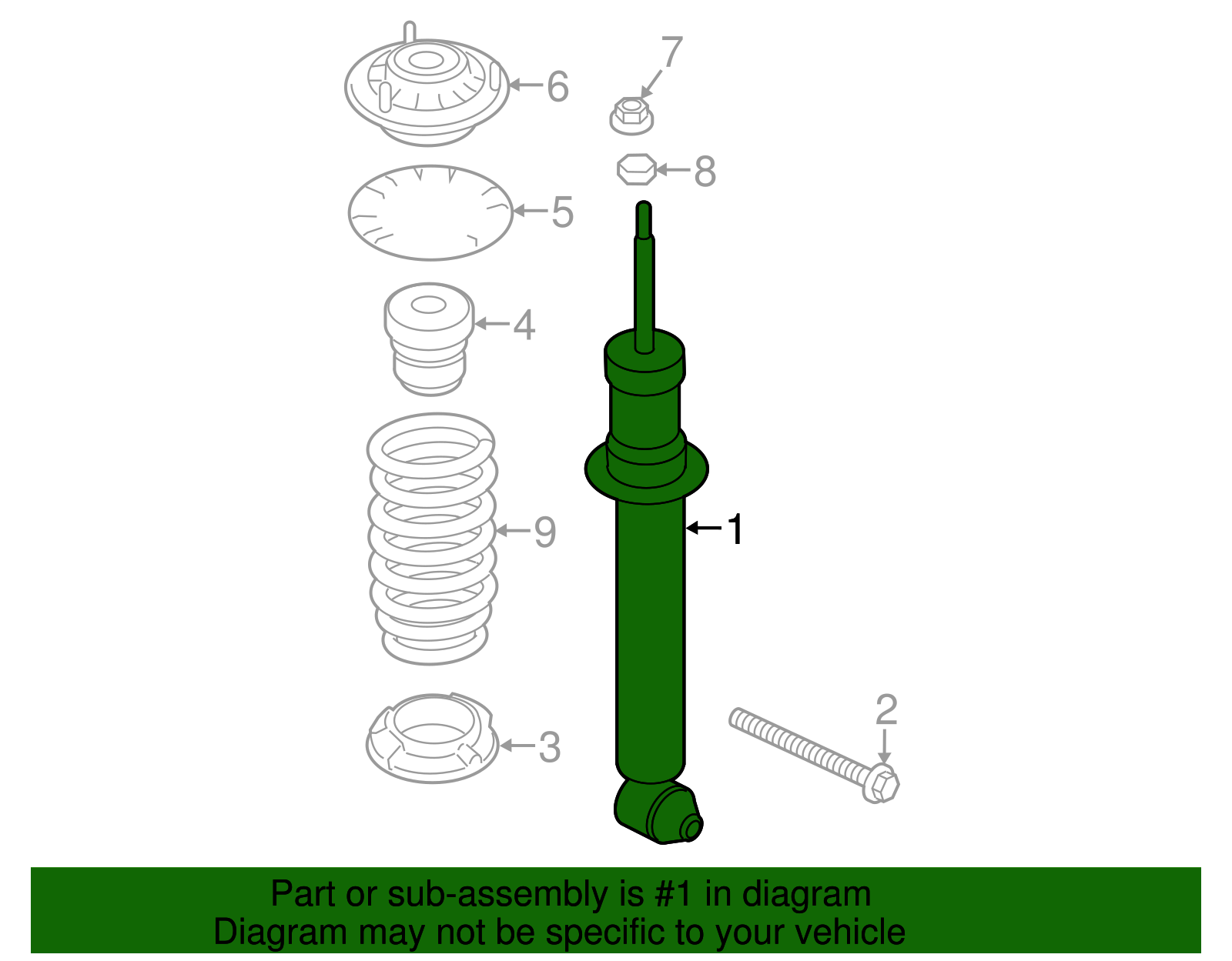 33526789379 - 2011-2016 BMW Shock Absorber (33-52-6-789-379