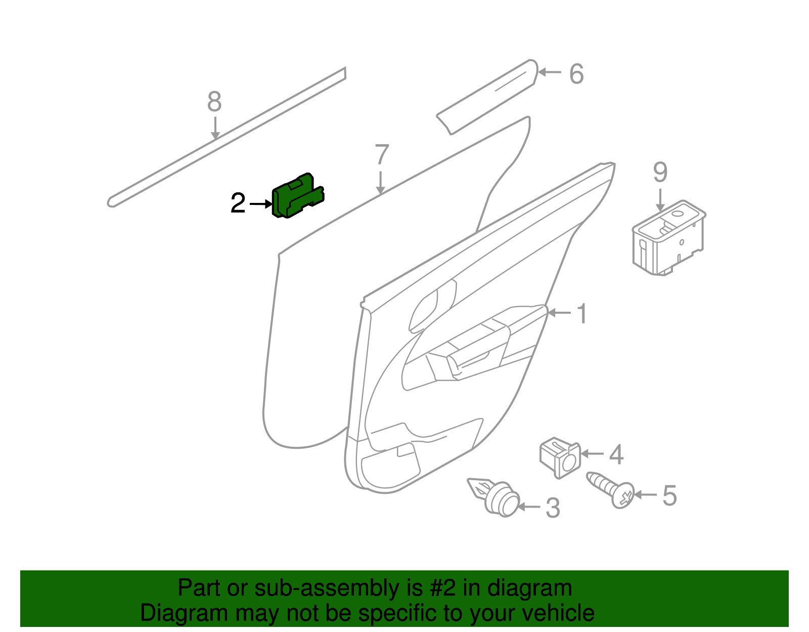 Retainer, Front S/D T/Panel - GM (90491455)