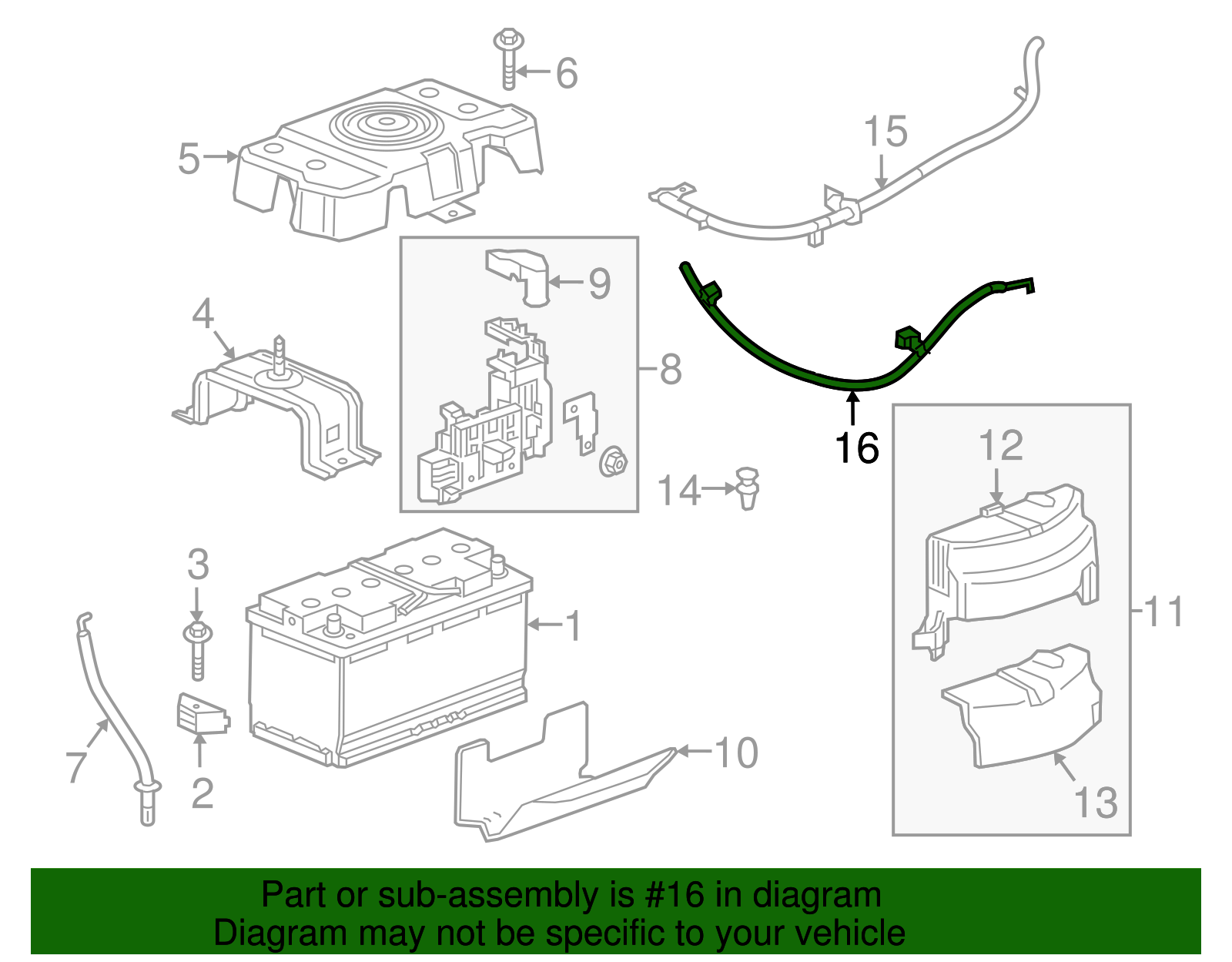 Positive Battery Cable - Cadillac (84144829)