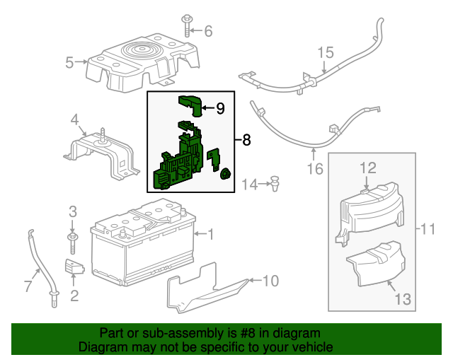 20162020 Cadillac CT6 Battery Distribution Fuse Block 84442963 GM