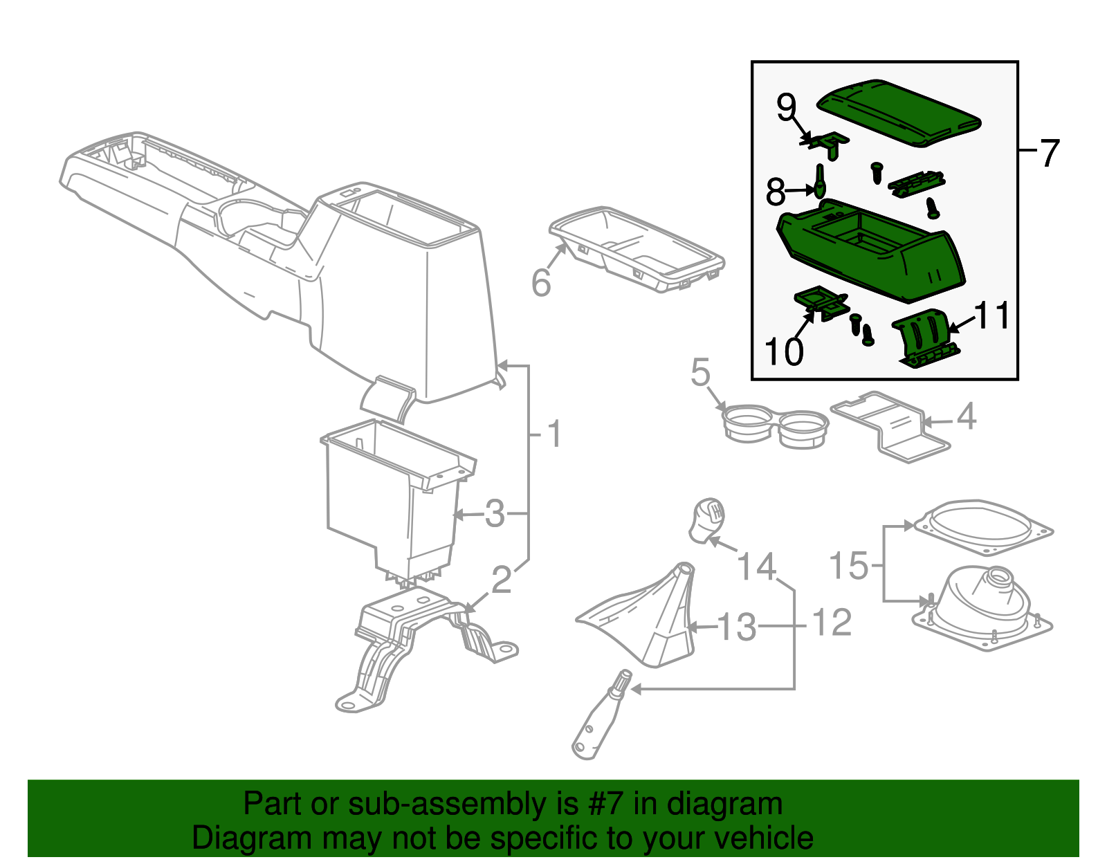 Front Floor Console Armrest - GM (89040060)