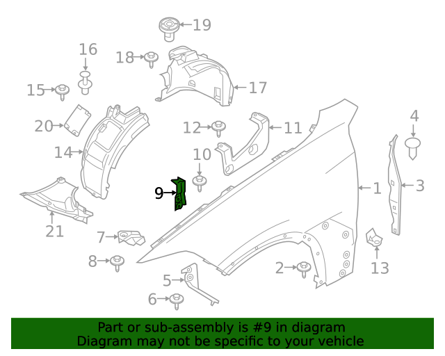2019-2023 BMW Fender Bracket 41-00-7-492-367 | AutoNationParts.com