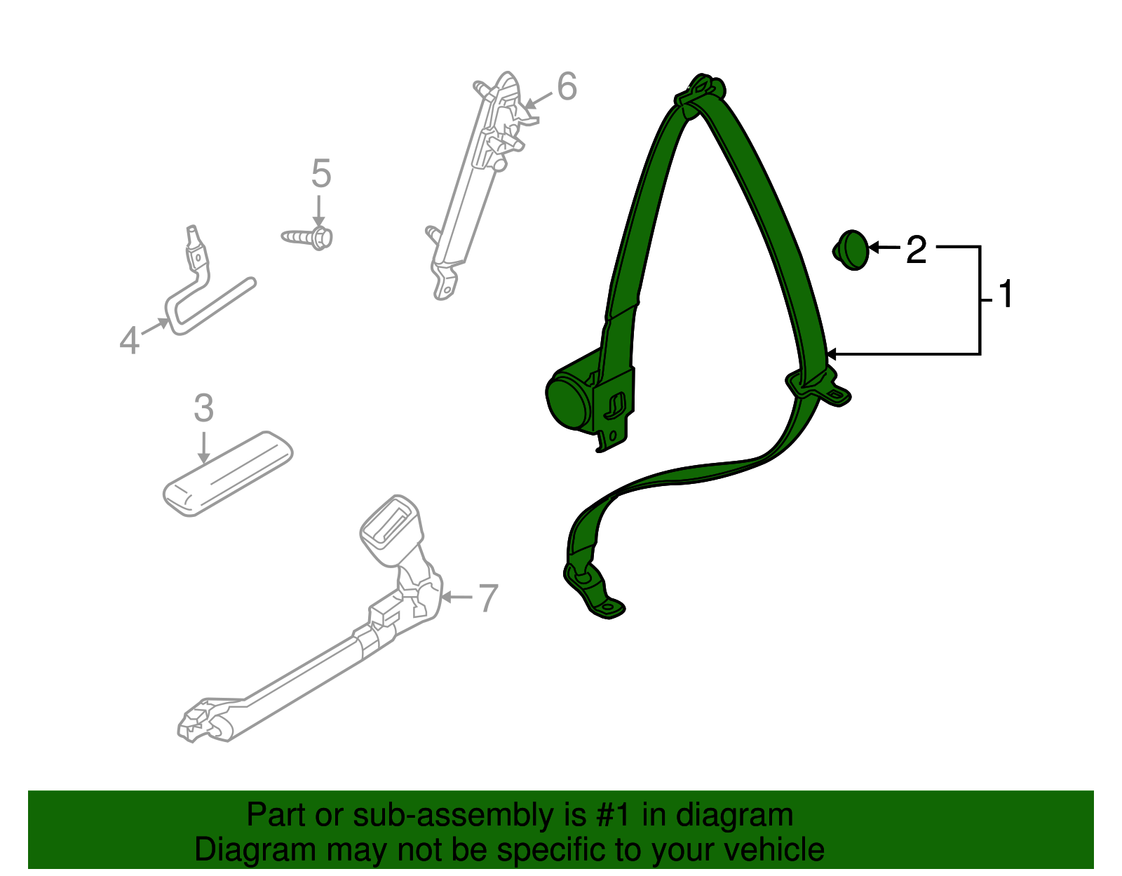 Belt Kit, D/Seat (Retr Side) - GM (89027338)