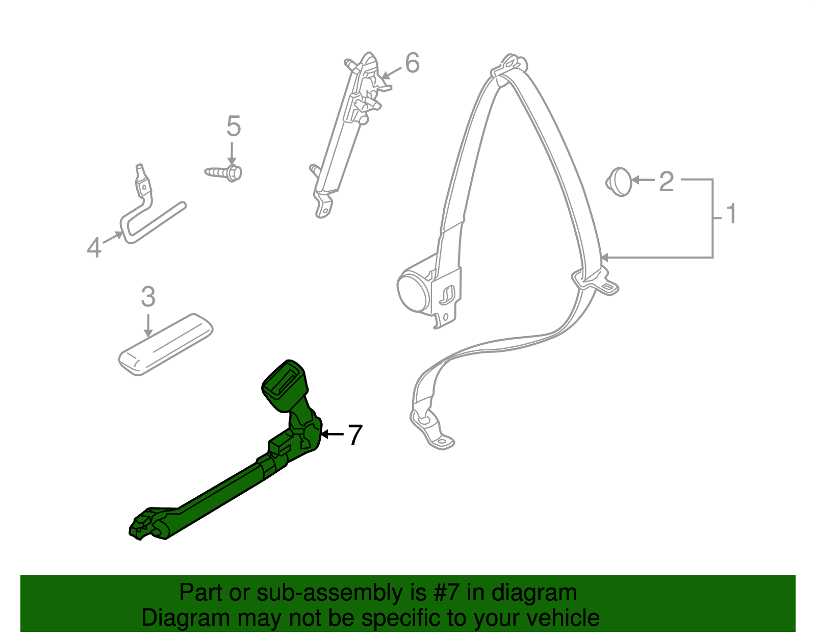 Driver Side Seat Belt - GM (89027341)