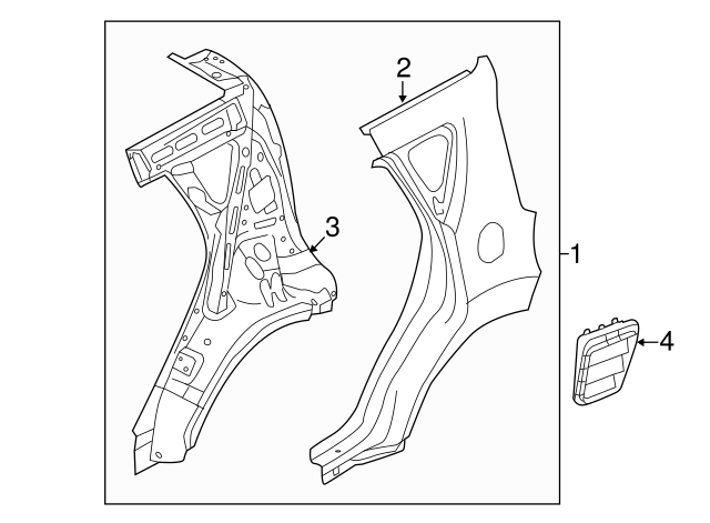 2015-2019 Kia Soul EV Quarter Panel 71504-E4C00 | QuirkParts