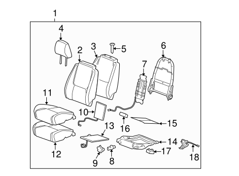 OEM 2008 Chevrolet Equinox Front Seat Components Parts ...