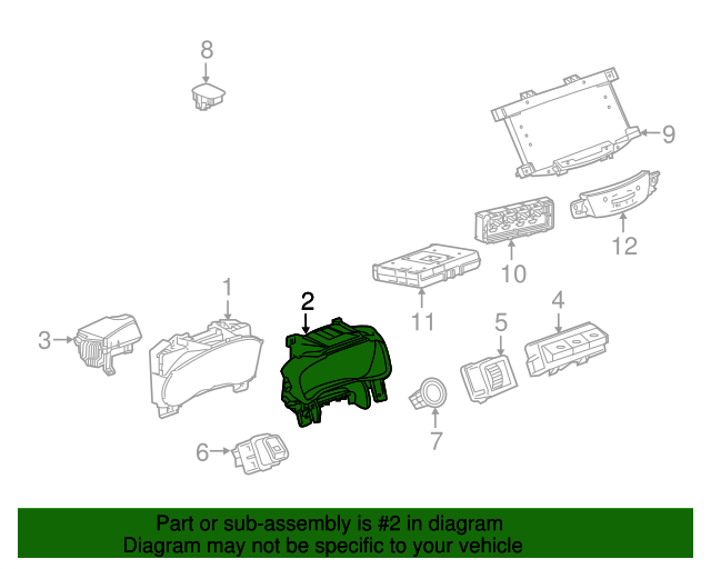 20162018 Cadillac CT6 Jet Black Instrument Panel Cluster Trim Plate