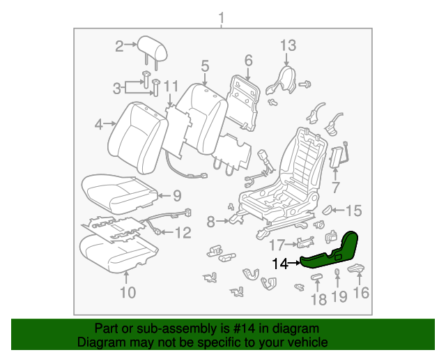 TOYOTA Genuine 71811-AA090-A0 Seat Cushion Shield