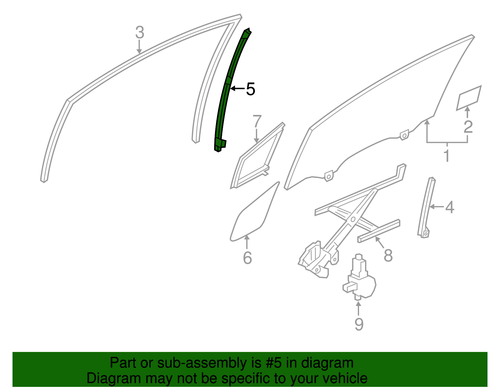 72230-TR0-A01 - 2012-2015 Honda Civic - Sash R Front Door Quarter ...