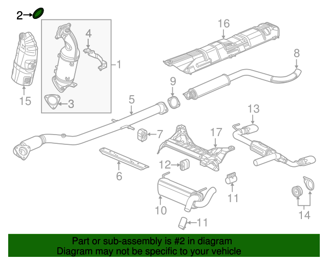 20162019 Buick Cascada Catalytic Converter Seal 55569496