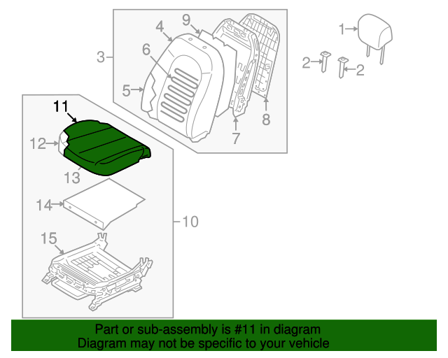 Genuine Hyundai 88160-2H110-AAR Seat Cushion Covering Front Genuine Hyundai 88160-2H110-AAR Seat Cushion Covering Front
