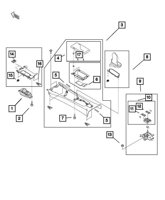 6GE44U0DAA Parking Brake Lever Boot 20172019 Fiat 124 Spider Mopar