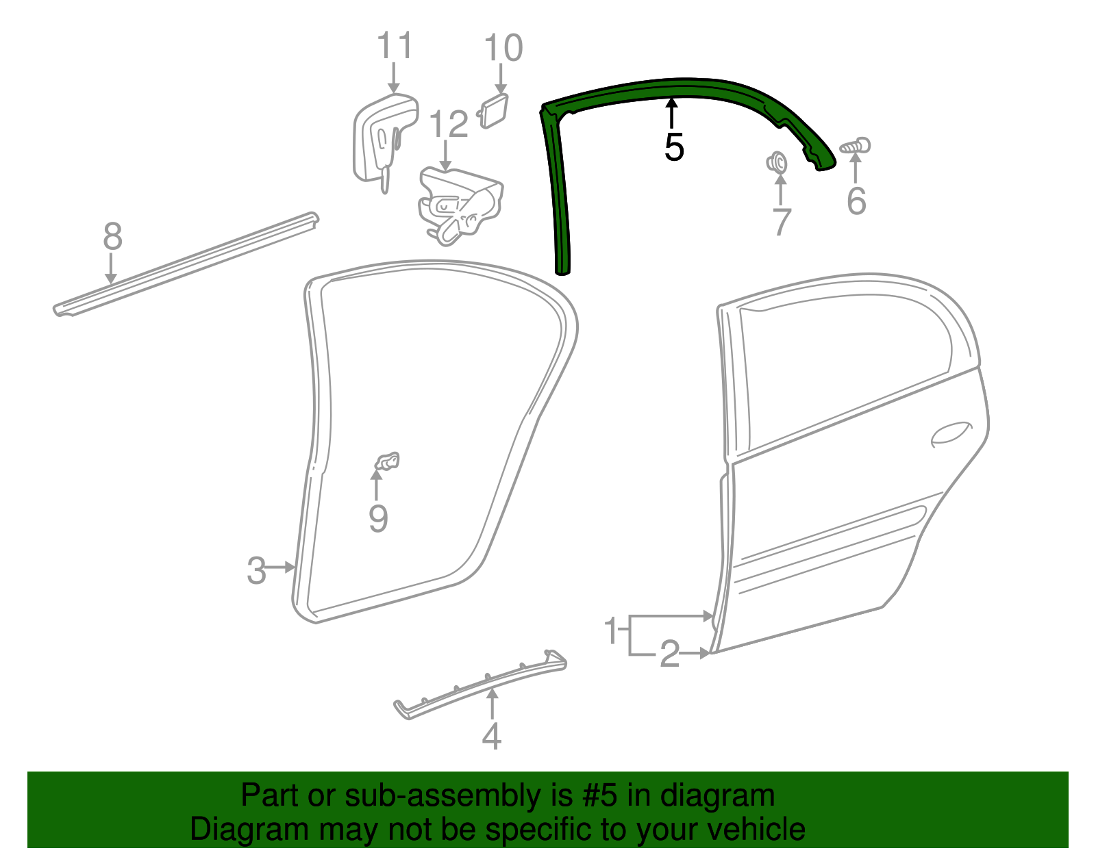 Weatherstrip - Buick (25737570)