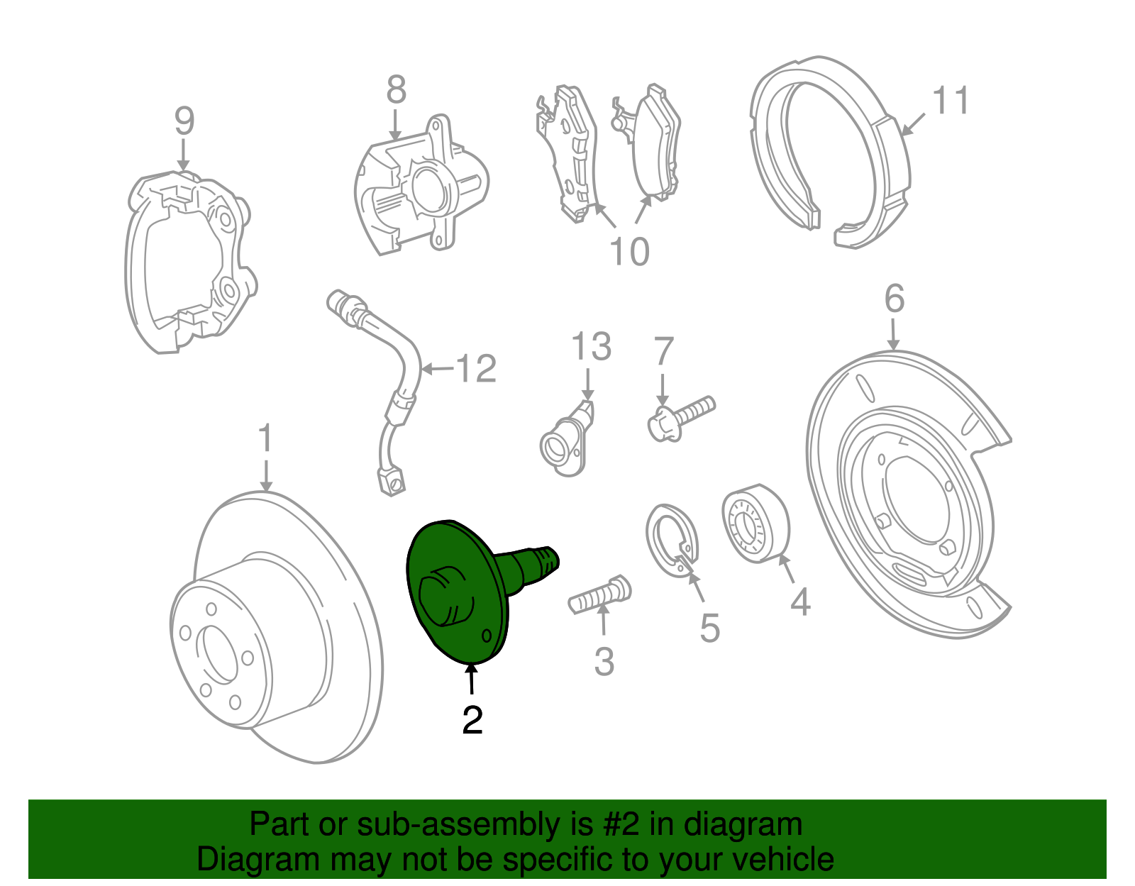 Rear Wheel Spindle - GM (92206974)