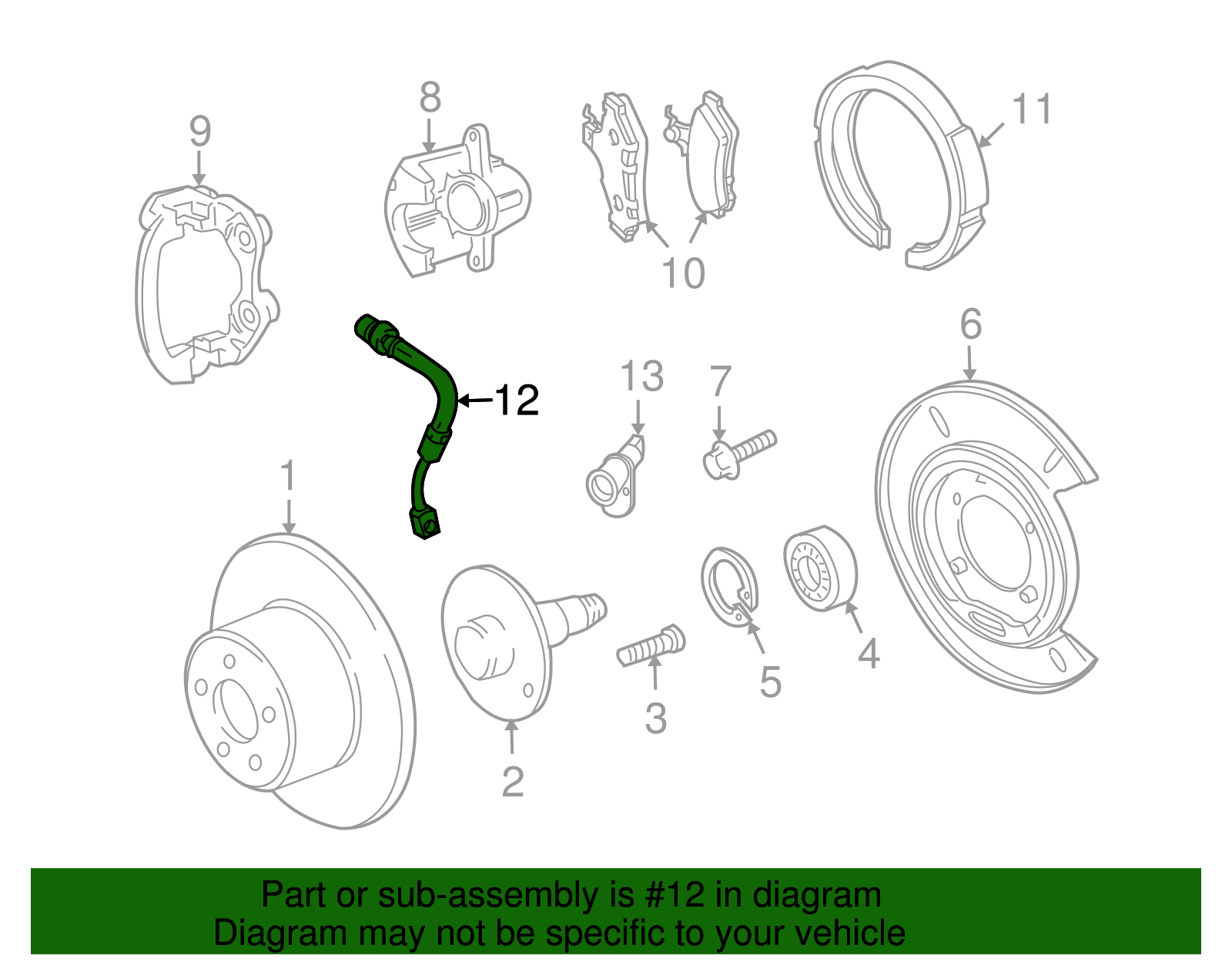 Hose, Rear Brake - GM (92229735)