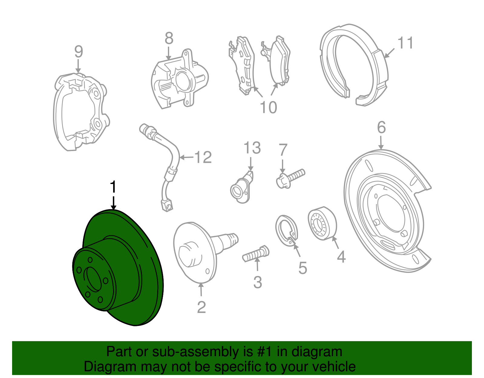 Rear Disc Brake Rotor - GM (92287419)