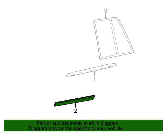 19982008 Ford Body Side Molding Passenger Side (RH) 5W7Z5425556
